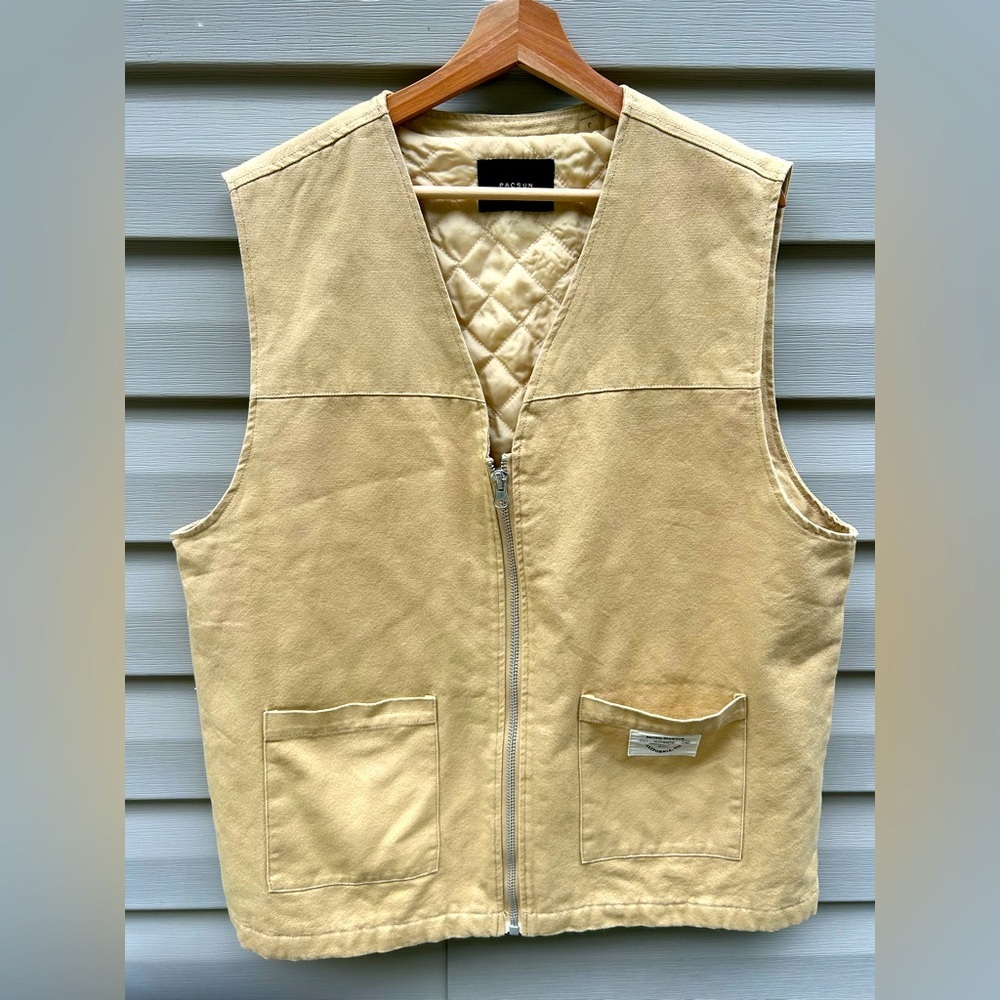 PacSun size L canvas workwear rugged quilted barn vest